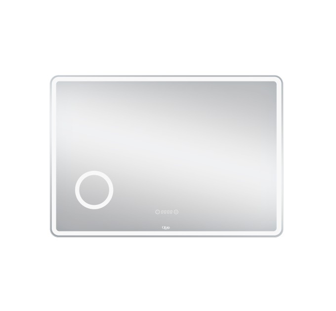 Дзеркало Qtap Crow 1000х700 з LED-підсвічуванням Touch, лінза, цифровий годинник, димер, рег. яскравості QT0578141670100W