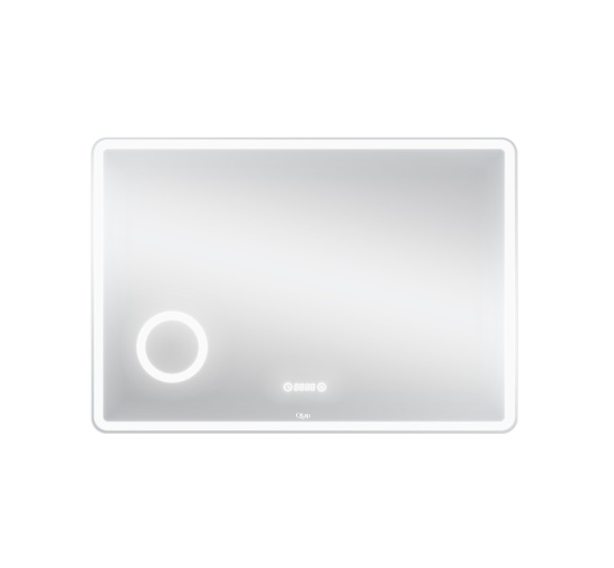 Дзеркало Qtap Crow 1000х700 з LED-підсвічуванням Touch, лінза, цифровий годинник, димер, рег. яскравості QT0578141670100W