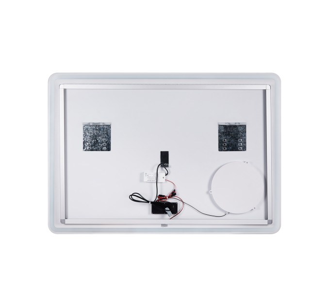 Дзеркало Qtap Crow 1000х700 з LED-підсвічуванням Touch, лінза, цифровий годинник, димер, рег. яскравості QT0578141670100W