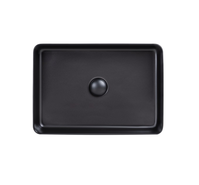 Раковина-чаша Qtap Tern 500х350х145 Matt black з донним клапаном QT1711A055MB