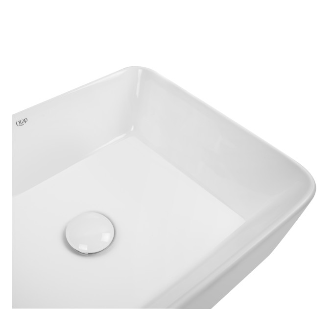 Раковина-чаша Qtap Tern 475х370х140 White з донним клапаном QT17112074W