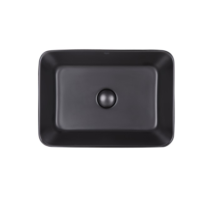 Раковина-чаша Qtap Virgo 490х350х110 Matt black з донним клапаном QT18112261MBMB