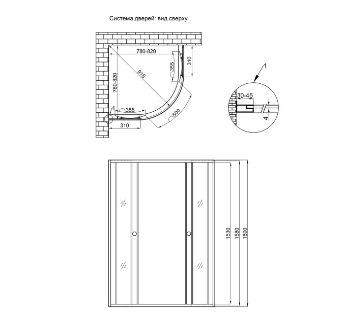 Душова кабіна Lidz Wieza SC80x80.SAT.HIGH.L, скло Linie 4 мм без піддона