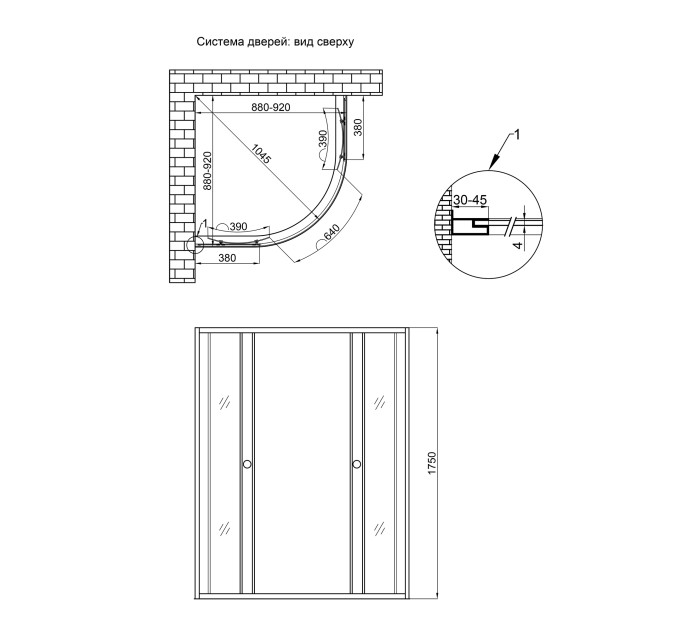 Душова кабіна Lidz Wieza SC90x90.SAT.MID.L, скло Linie 4 мм без піддона