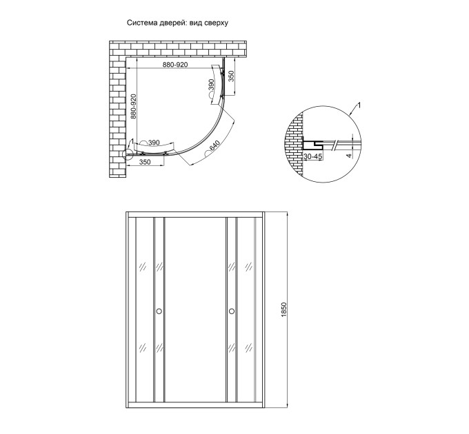 Душова кабіна Lidz Wieza SC90x90.SAT.LOW.L, скло Linie 4 мм без піддона