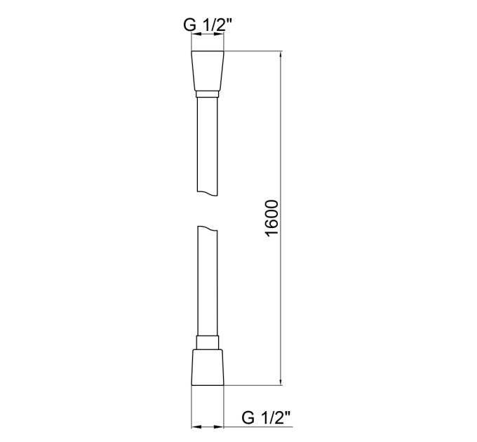 Шланг для ручного душу Qtap Hadice 1600 мм QT054BL43074 Black Matt