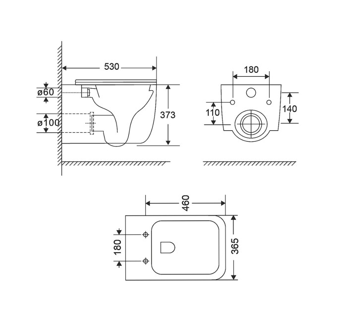 Унітаз підвісний Qtap Gemini безободковий з сидінням Soft-close QT2533076EUQMB