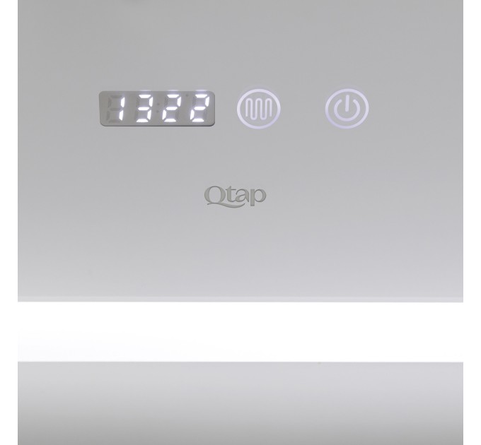 Дзеркало Qtap Mideya 700х800 з LED-підсвічуванням Touch, з антизапотіванням, з годинником, димером, рег. яскравості QT2078DCF7080W