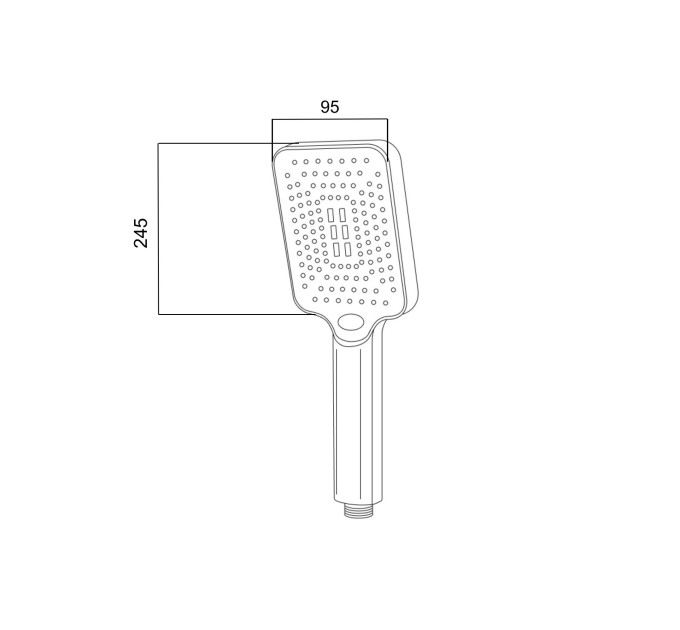 Лійка для ручного душу Qtap Rucni 245x95 мм прямокутна QTRUC125CRM45779 Chrome/White