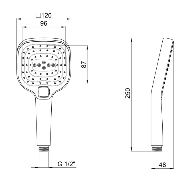 Лійка для ручного душу Qtap Rucni 240x120 мм округла QTRUC125CRM45781 Chrome/White