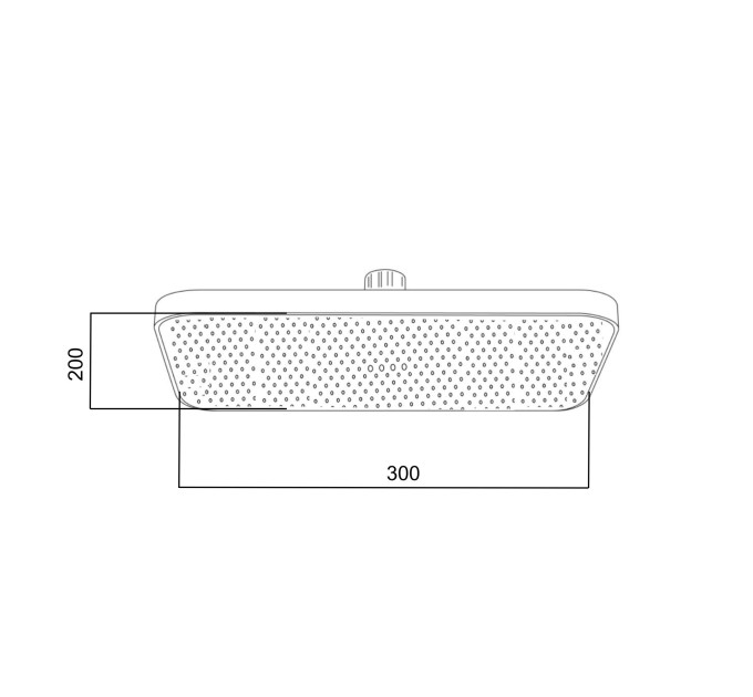 Лійка для верхнього душу Qtap Hlavova 300x200 мм прямокутна QTHLA107BLM45783 Black Matt