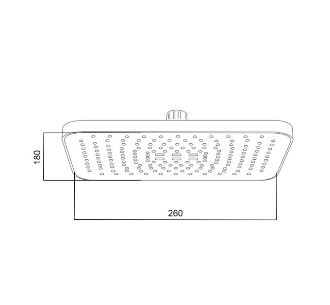 Лійка для верхнього душу Qtap Hlavova 260x180 мм прямокутна QTHLA107CRM45784 Chrome/Black