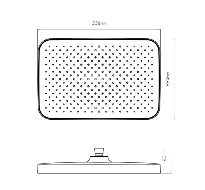 Лійка для верхнього душу Qtap Hlavova 330x220 мм прямокутна QTHLA107CRM45944 Chrome