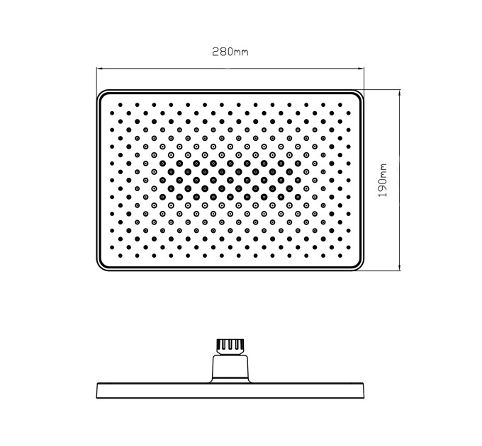 Лійка для верхнього душу Qtap Hlavova 280x190 мм прямокутна QTHLA107CRM45946 Chrome