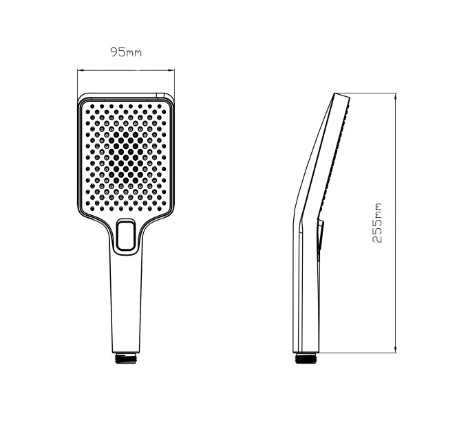 Лійка для ручного душу Qtap Rucni 140x95 мм прямокутна QTRUC125CRM45958 Chrome