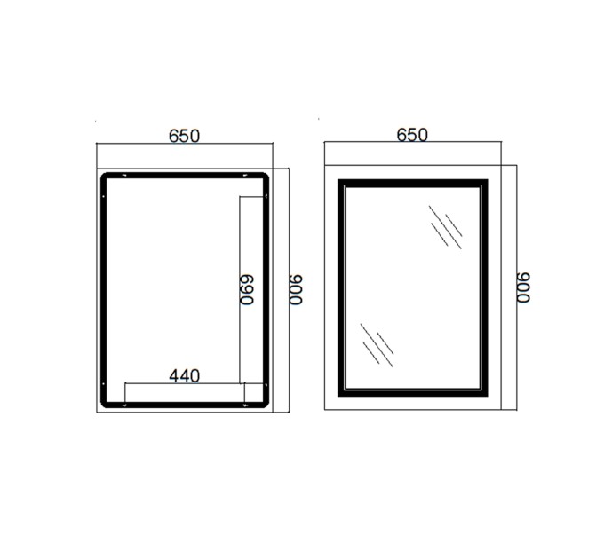 Дзеркало Qtap Cardinal 650х900 з LED-підсвічуванням Touch, з антизапотіванням, з димером, рег. темп. кольору (3000-6500K) Reverse QT0478C6590