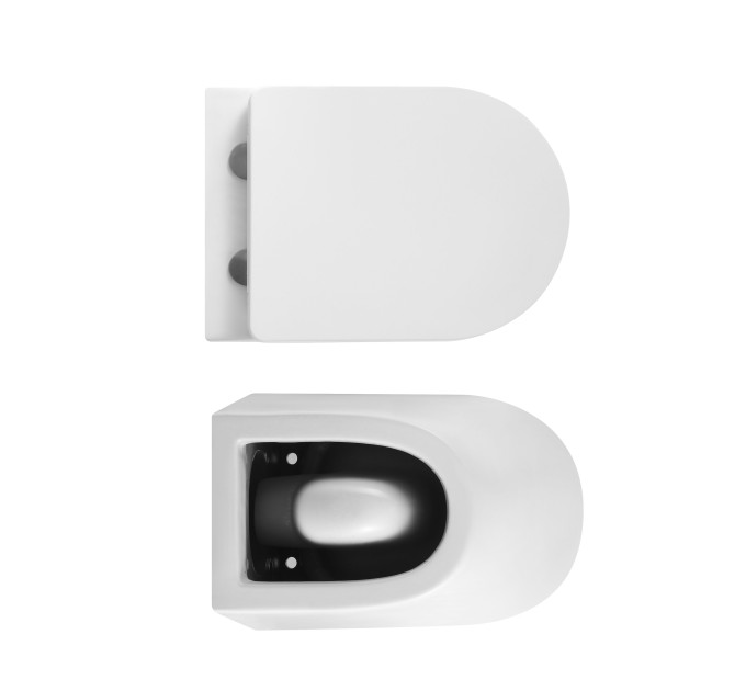 Унітаз підвісний Qtap Robin Ultra Quiet безобідковий з сідінням Soft-close 520x365x365 мм WHITE