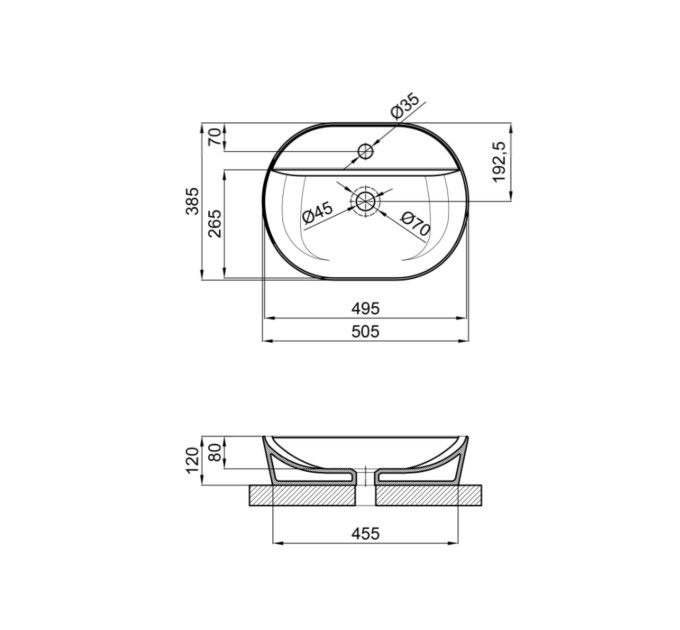 Раковина-чаша Qtap Scorpio 505х385х120 Matt black QT142202MBMBN