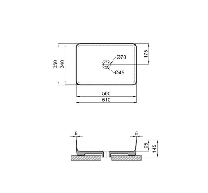 Раковина-чаша Qtap Tern 500х350х145 Matt black QT1711A055MBN